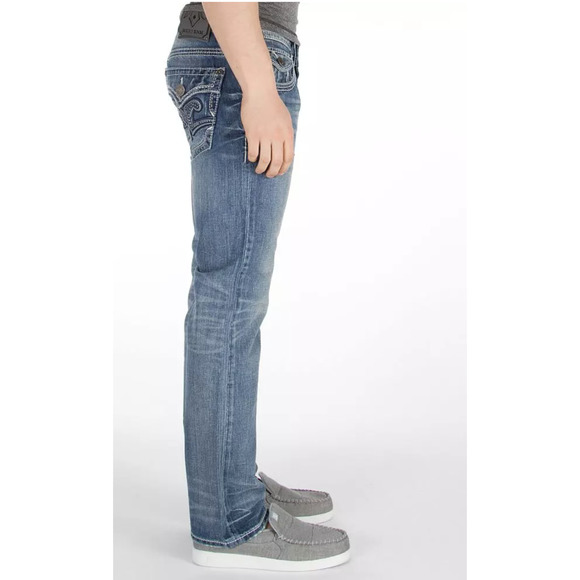 Mek DNM Men's Buckle Flap St Petersburg Cigarette Stretch Dark Wash Jeans 30x34 - Picture 13 of 13